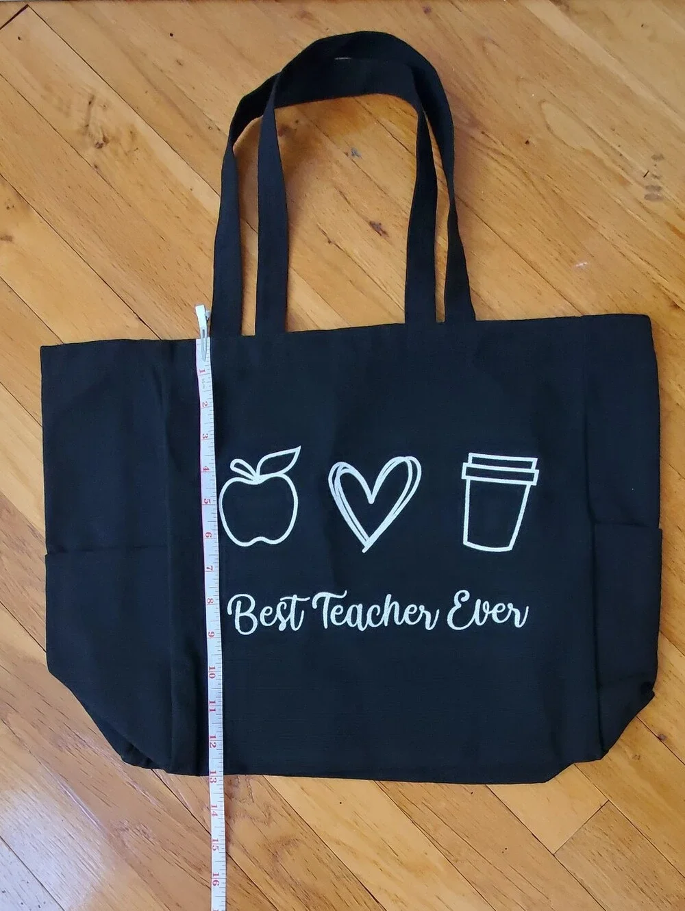 Best Teacher Ever Black Tote Bag - Teacher Gift